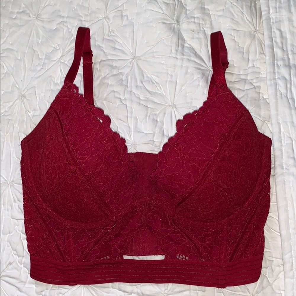 red bustier bra top